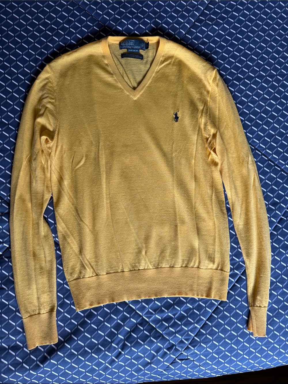 Polo by Ralph Lauren Men's V-Neck Sweater — Mustard Yellow